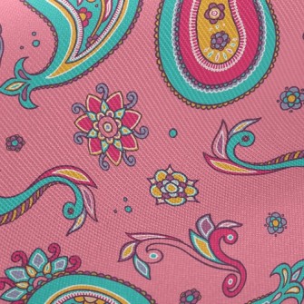 Pink Indian Style Paisley Flow Twill