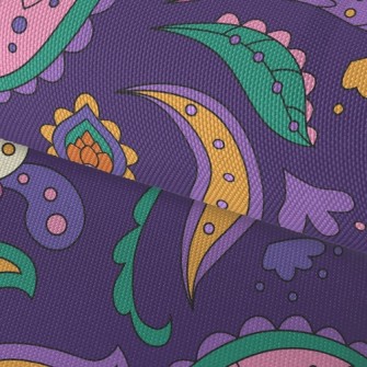 Simple Line Paisley Flower Waterproof Oxford