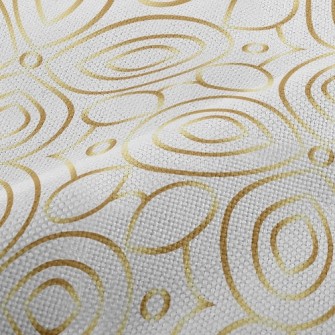 Gold Edge Floral Lines Performance Linen