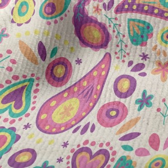 Small And Cute Paisley Flowers Terry