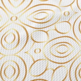Gold Edge Floral Lines Birdseye Piqué