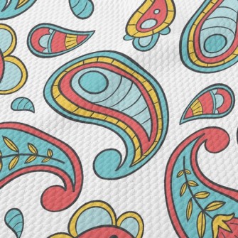 Tricolor Paisley Flower Birdseye Piqué