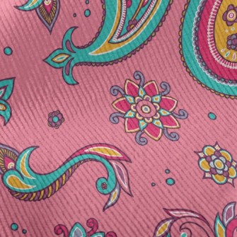 Pink Indian Style Paisley Flow Standard Corduroy