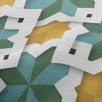 Flower Shape Squares Performance Linen