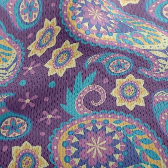 Psychedelic Paisley Flower Athletic Mesh Flat Back
