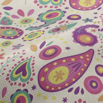 Small And Cute Paisley Flowers Performance Linen