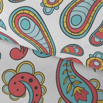 Tricolor Paisley Flower Waterproof Oxford