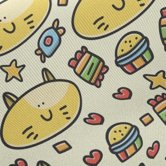 Cartoon Big Face Cat Twill