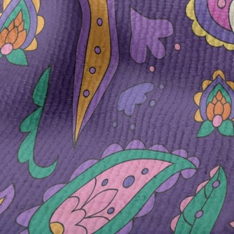 Simple Line Paisley Flower Terry
