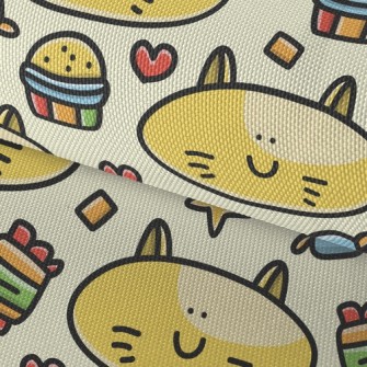 Cartoon Big Face Cat Waterproof Oxford