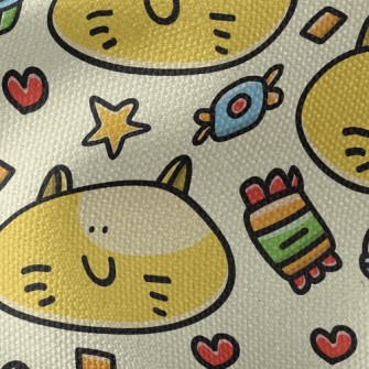 Cartoon Big Face Cat Waterproof Canvas