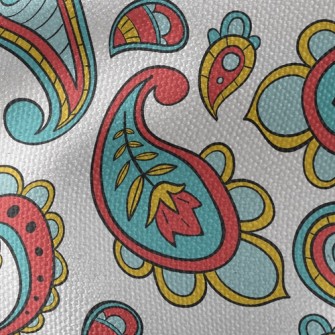 Tricolor Paisley Flower Waterproof Canvas
