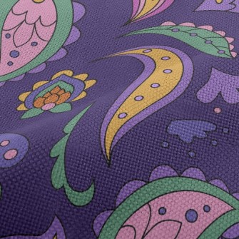 Simple Line Paisley Flower Performance Linen