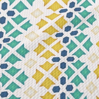 Flower Shaped Block Splicing Birdseye Piqué