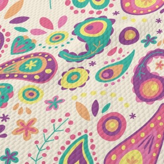 Small And Cute Paisley Flowers Birdseye Piqué