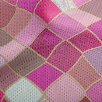 Pink Mosaic Athletic Mesh Flat Back