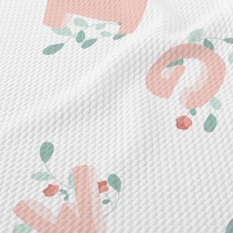 Uppercase English Letters Birdseye Piqué