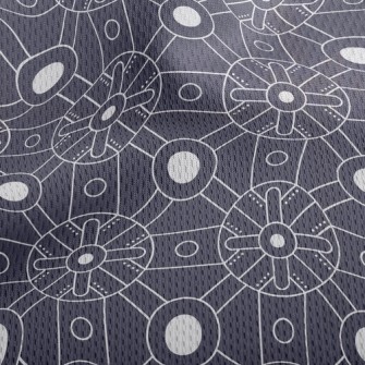 Deformed Square Circle Athletic Mesh Flat Back