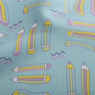 Fluorescent Pink Pencil Athletic Mesh Flat Back