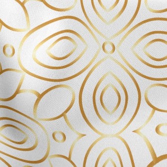 Gold Edge Floral Lines Stretch Ponte