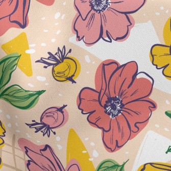 Bright Large Flowers Stretch Ponte