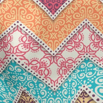Colorful Flower Zigzag Pattern Stretch Ponte
