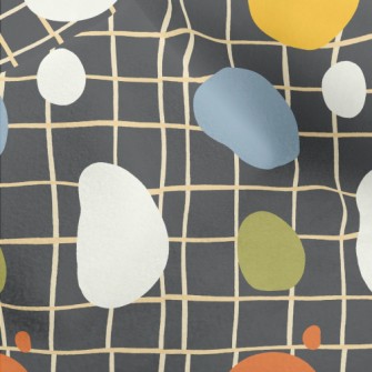 Lines With Multi-colored Dots Micro Fleece