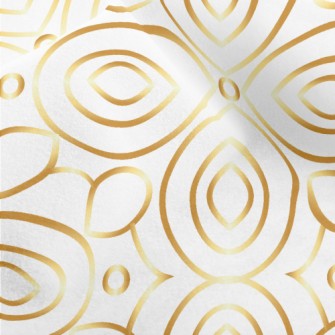 Gold Edge Floral Lines Micro Fleece