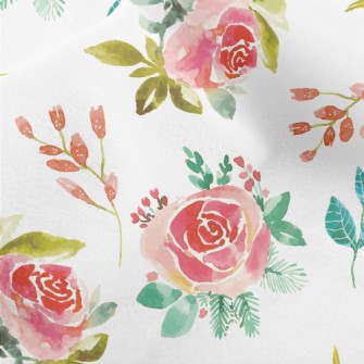 Watercolor Rubbing Rose Micro Fleece