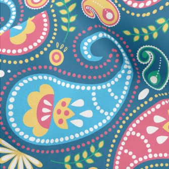 Fresh Paisley Flowers Micro Fleece