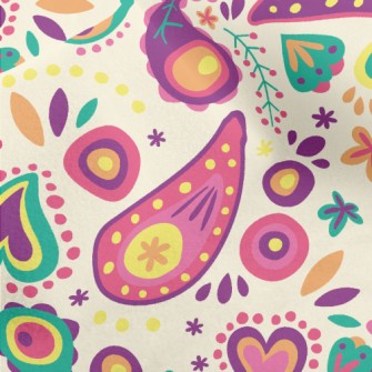 Small And Cute Paisley Flowers Micro Fleece