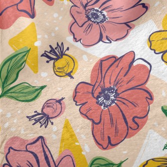 Bright Large Flowers Minky