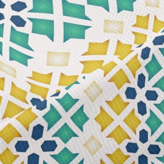 Flower Shaped Block Splicing Piqué
