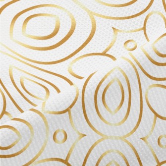 Gold Edge Floral Lines Piqué