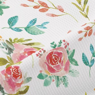 Watercolor Rubbing Rose Piqué