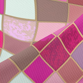 Pink Mosaic Piqué