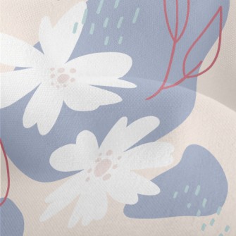 Depicting A Large White Flower Lightweight Performance Linen