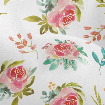 Watercolor Rubbing Rose Lightweight Performance Linen