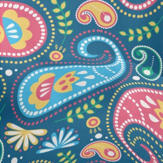 Fresh Paisley Flowers Lightweight Performance Linen