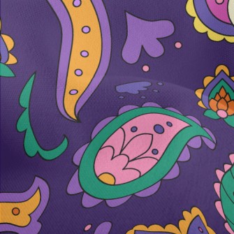 Simple Line Paisley Flower Lightweight Performance Linen