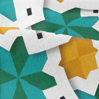 Flower Shape Squares Modern Jersey