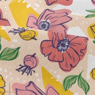 Bright Large Flowers Modern Jersey