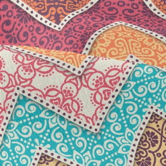 Colorful Flower Zigzag Pattern Modern Jersey