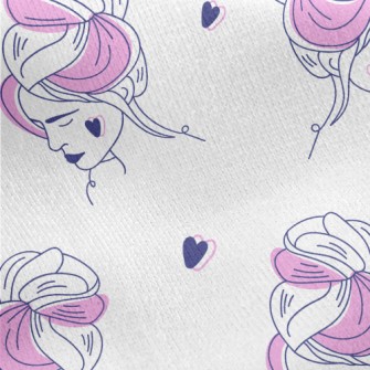 Loving Woman With Updo Hair Jersey Backed Fleece