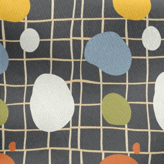Lines With Multi-colored Dots Jersey Backed Fleece