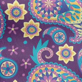 Psychedelic Paisley Flower Jersey Backed Fleece