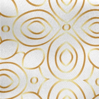 Gold Edge Floral Lines Jersey Backed Fleece