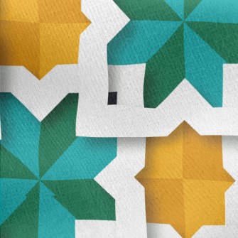 Flower Shape Squares Jersey Backed Fleece
