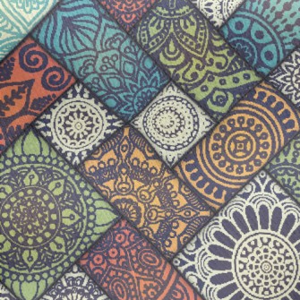 Combination Block Damask Jersey Backed Fleece