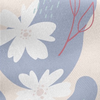 Depicting A Large White Flower Jersey Backed Fleece